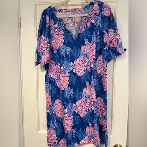 Lilly Pulitzer Easley Blue and Pink Floral Dress